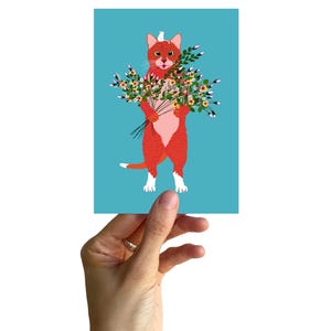 Postkarte A6, Kater Rudi