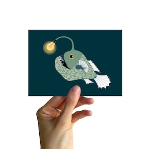Carte postale A6, poisson lanterne