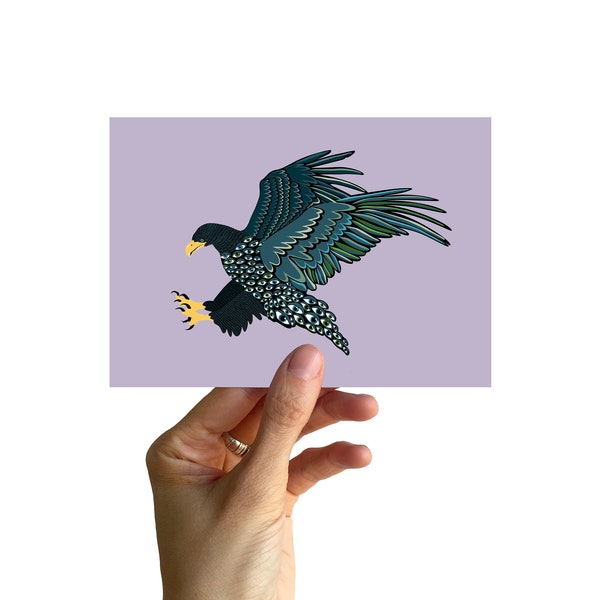 Postcard A6, EAGLE with eyes