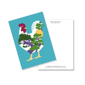 Carte postale A6, COQ ZODIAQUE CHINOIS