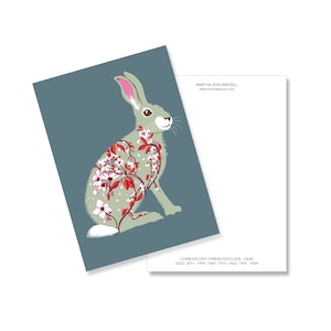 Cartolina A6, segno zodiacale cinese LEPRE