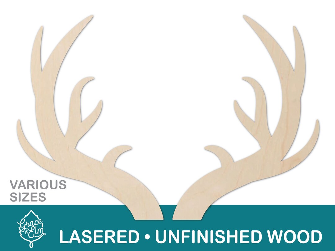 Wood Antlers Laser Cut Antlers Laser Cut Shapes Create Your Own Craft Supplies Wood Blanks Do It