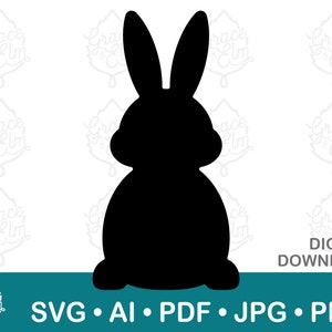 Bunny svg - Easter Bunny Shape - Easter Cut File - Cricut - Silhouette - ai svg pdf jpeg png - Bunny cut file - Digital Download