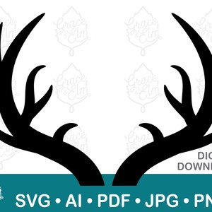 Antlers svg - Woodland Animals -  Laser Cut Files - Instand Download - Digital Download - svg ai png - Craft Supplies - Do it Yourself