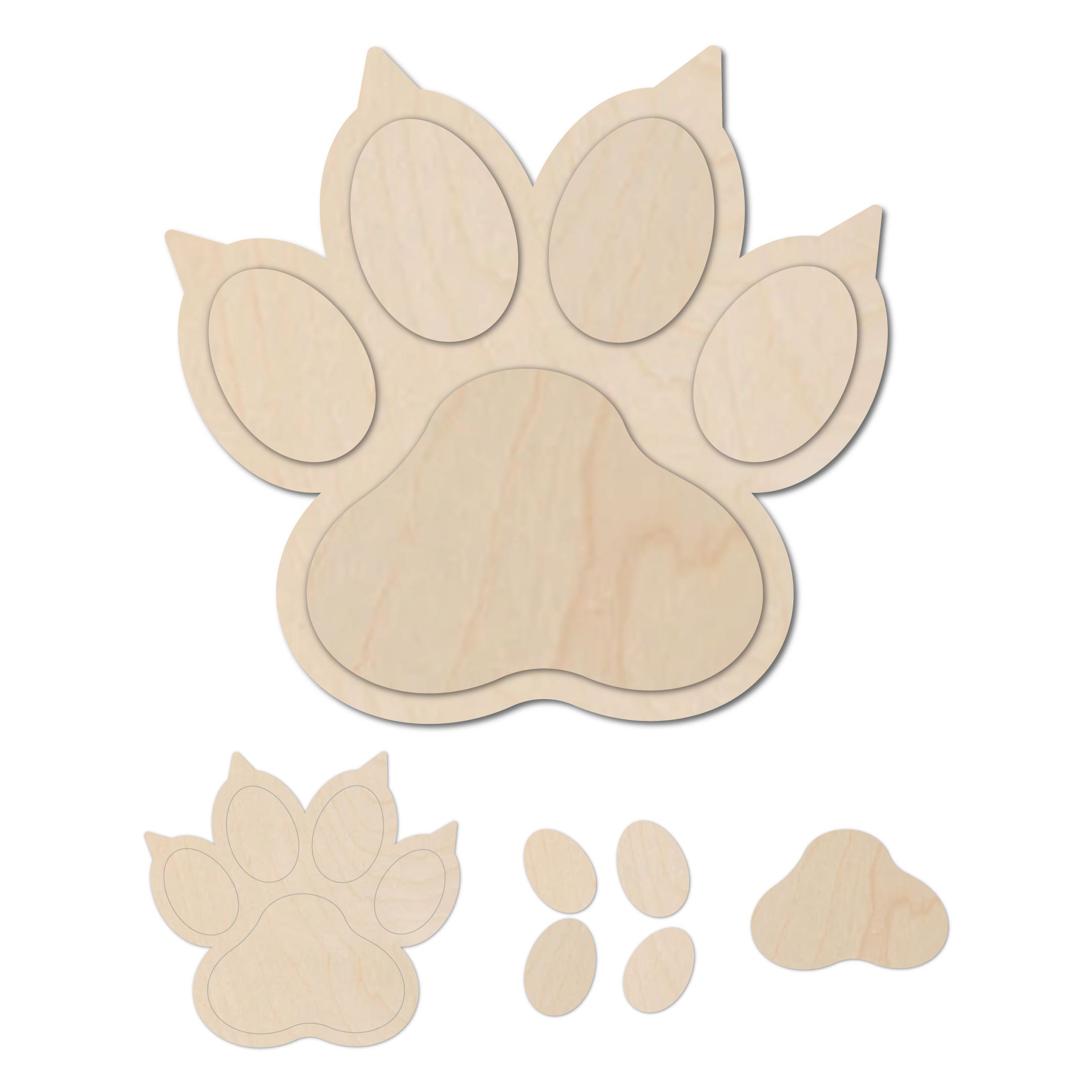 Cat Paw 6piece Set Laser Cut Cat Paw Print Laser Cut Etsy