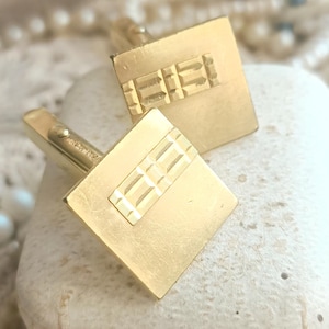 Elegant Shiny French Vintage Gold Plated c1940s Mid-century Geometric Toggle Cufflinks, Vintage Wedding, Men&#39;s Accessory Gift for Him