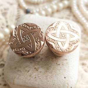 Beautiful French Antique Rose Gold Filled c1900s Ornate Pattern Round Cufflinks, Vintage Wedding, Victorian Men Accessory, Gift for Him