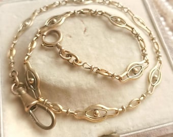 Beautiful Antique French c1900s Gold Filled Pocket Watch Chain, Gold Antique Albert Chain, Vintage Wedding Men&#39;s Accessory, Gift for Him