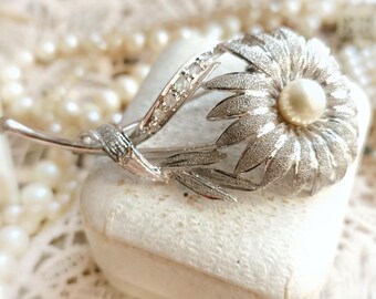 Broche Ancienne En Argent 835 WMF - Décor Floral Années 1920-1930 - Belle Occasion