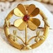 Broche Vintage Trèfle à Quatre Feuilles - Métal Argenté Et Verre, Années 1900-1920, Occasion