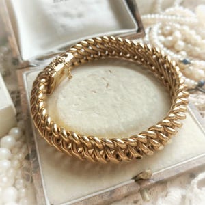 Beautiful French Vintage Gold Filled Chain Bracelet, Statement Gold Chain Mid-Century Bracelet, Vintage Wedding, Gift for Her or Him
