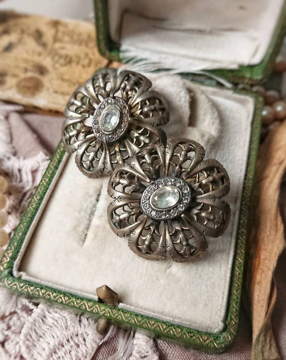 Beautiful Big French Antique 1920s Paste Diamonds… - image 2
