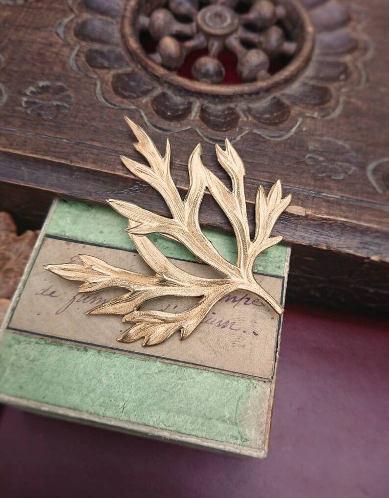 Christmas Gift Her Delicate French Vintage Signed Gold Tone Leaf Brooch Unique Vintage Lover Gift for Woman Retro Wedding Accessory