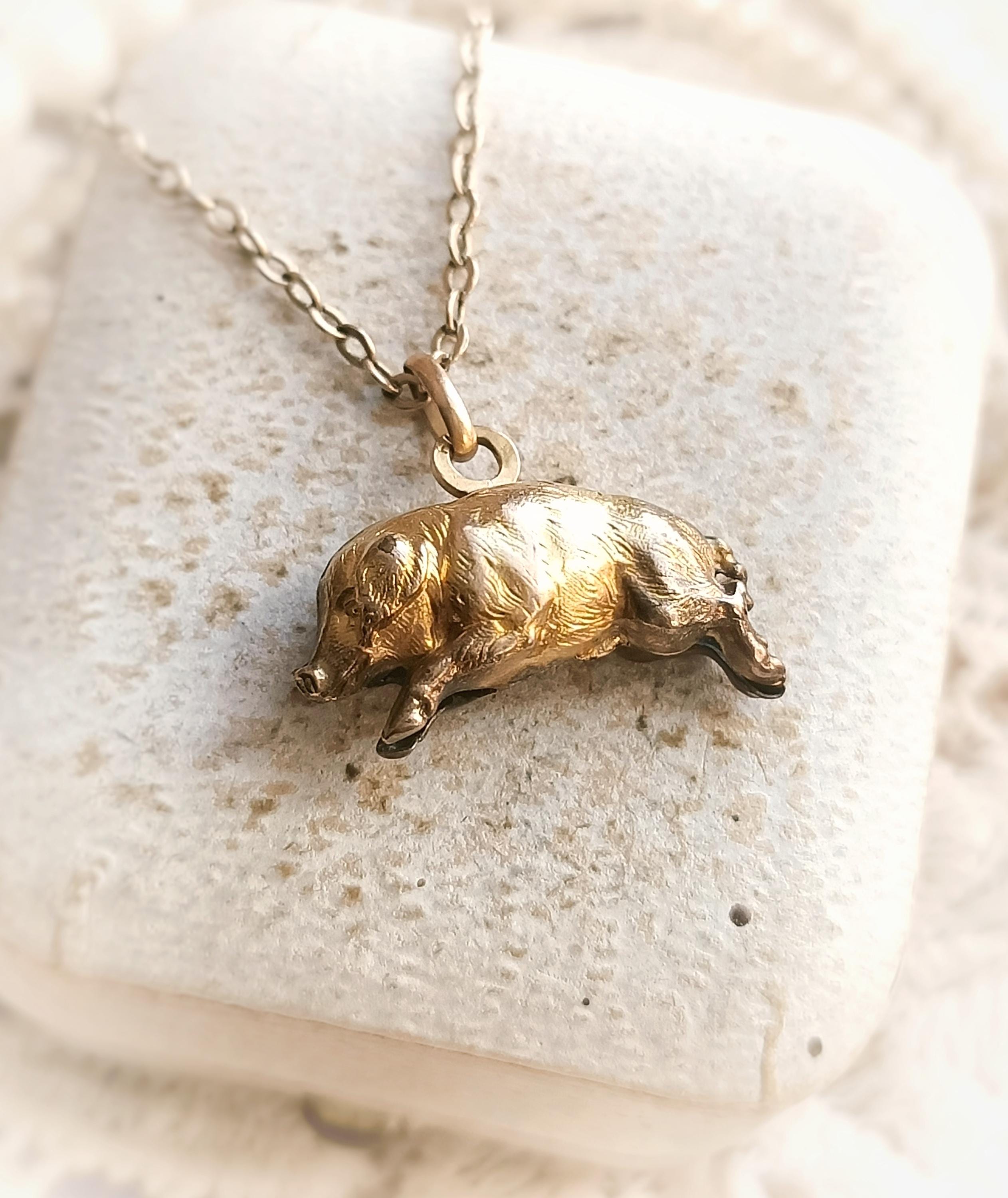 アンティーク　ゴールド　チャーム 希少なアンティークフランス製1900年代18金ゴールドフィルドのリアルな