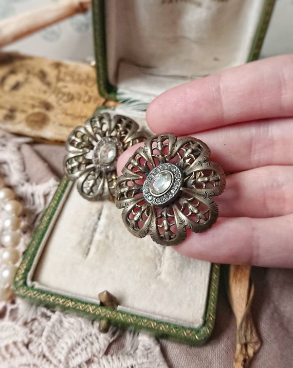 Beautiful Big French Antique 1920s Paste Diamonds… - image 4