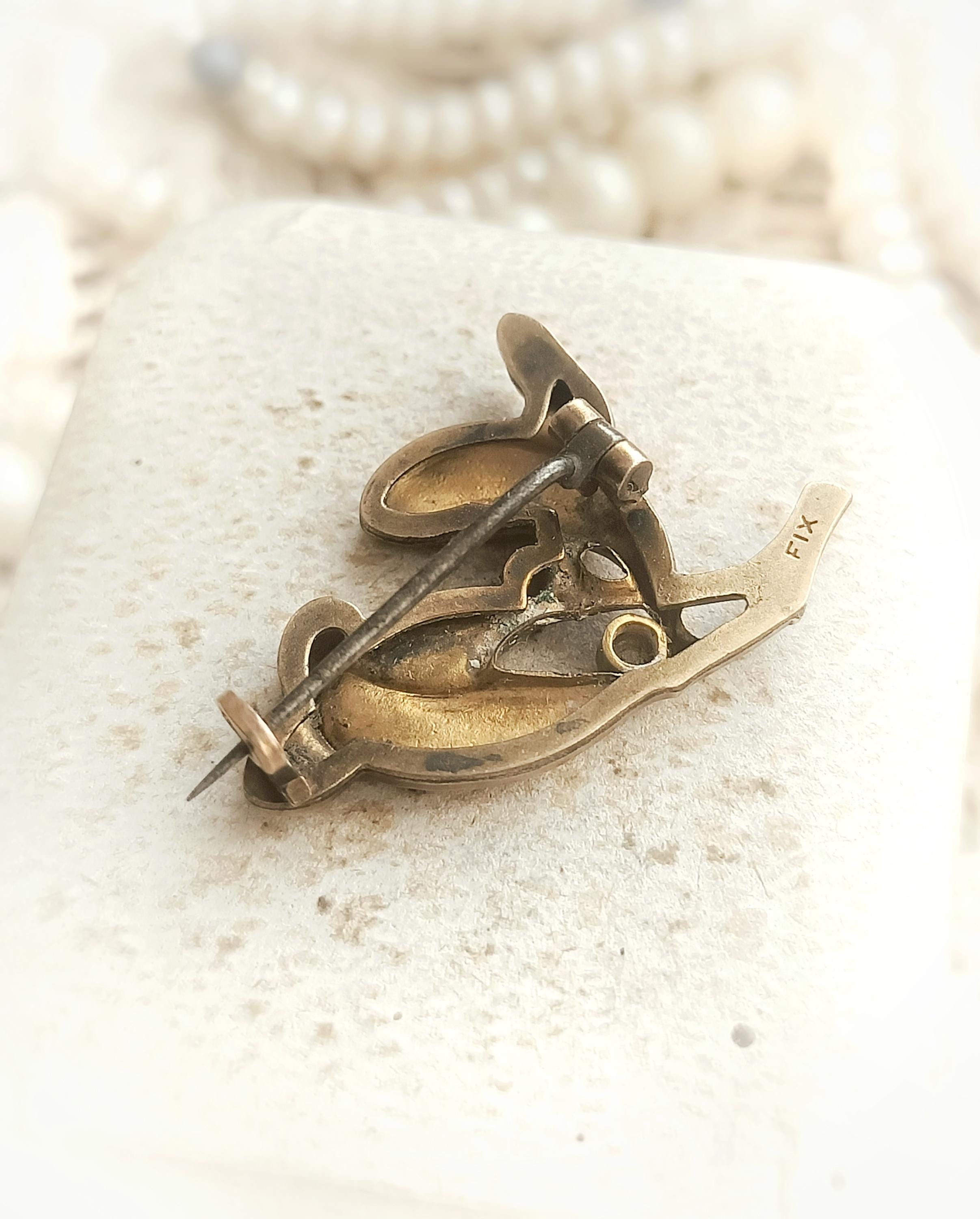 Superbe Broche En Fix Argenté Fin XIXe – Début 1900 – Pièce Historique !