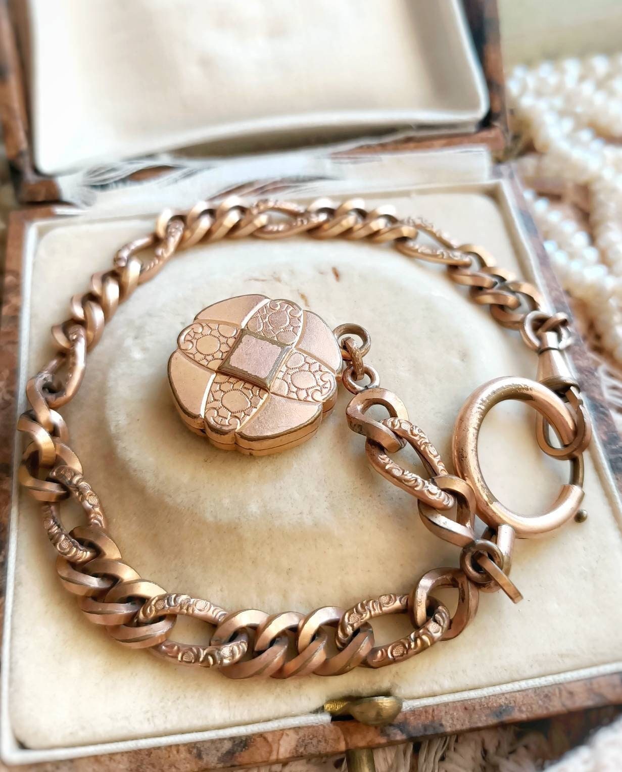 TREEWETO Chaîne De Montre De Poche Albert T-Bar Avec Pendentif Arbre De Vie Antique - Bronze/Argent/Or, Lot Avec 2 Crochets Boutonnière