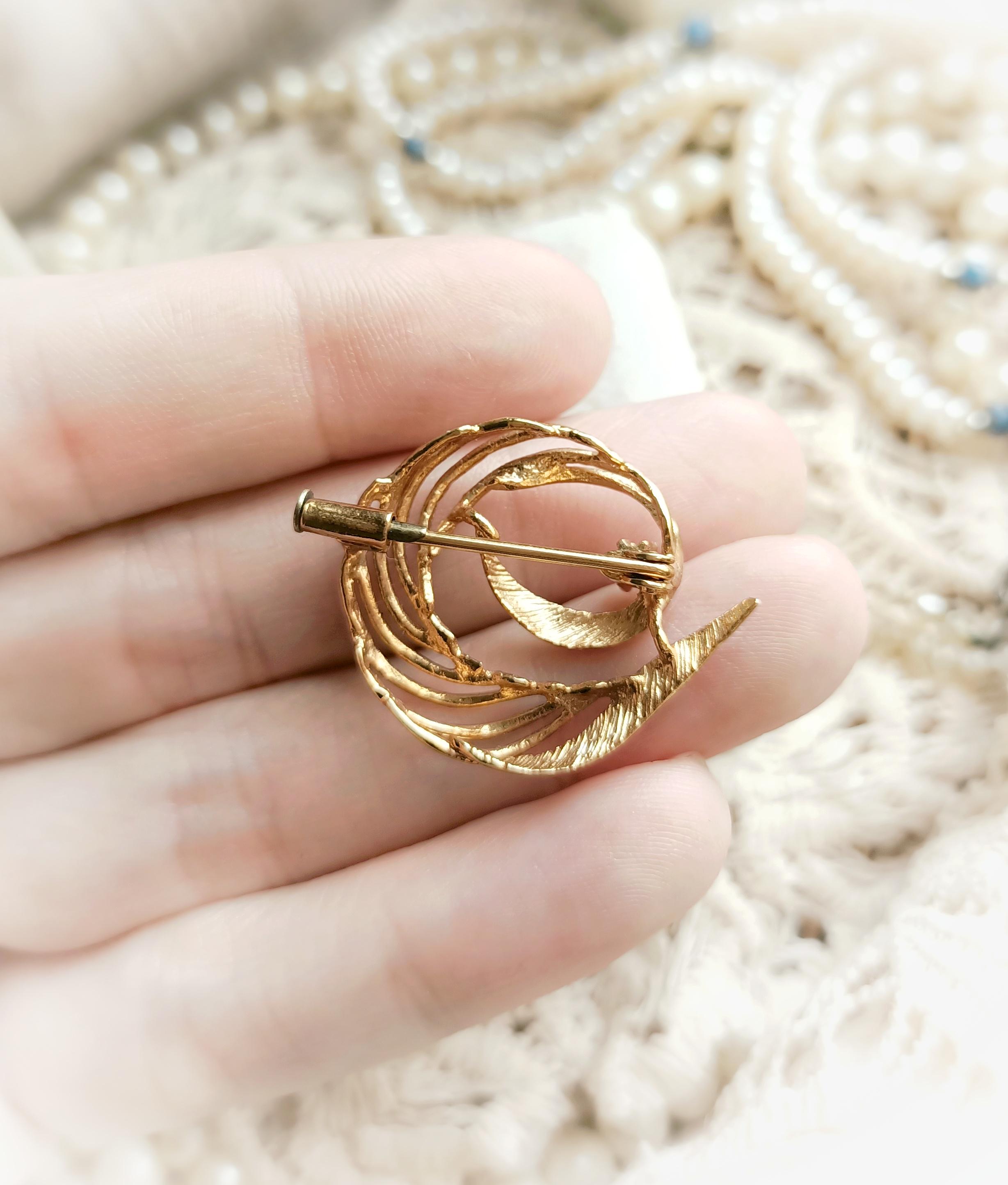 Broche Vintage Plaqué Or Vers 1940 - Sigbé GL Jewel - Occasion - Bijou Ancien Français