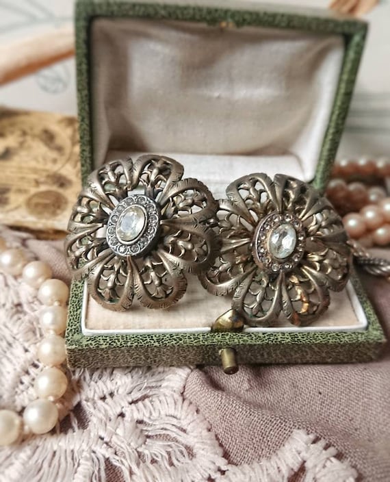 Beautiful Big French Antique 1920s Paste Diamonds… - image 1