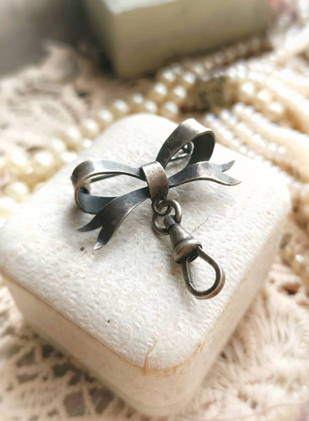 Beautiful French Antique Xix-century Silver Victorian Bow Brooch ...