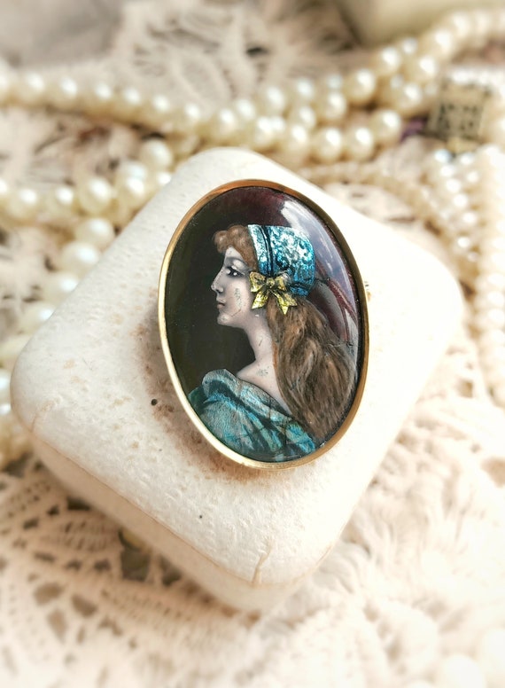 Broche Ancienne Rare De Limoges - Bijou Vintage Français En Métal, Pierre Dominante Non Spécifiée