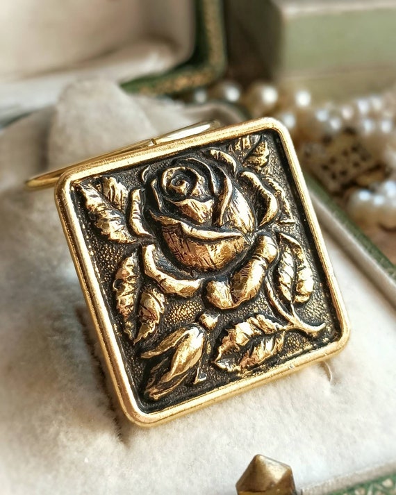 Beautiful French Vintage Rose Flower Relief Antiq… - image 10