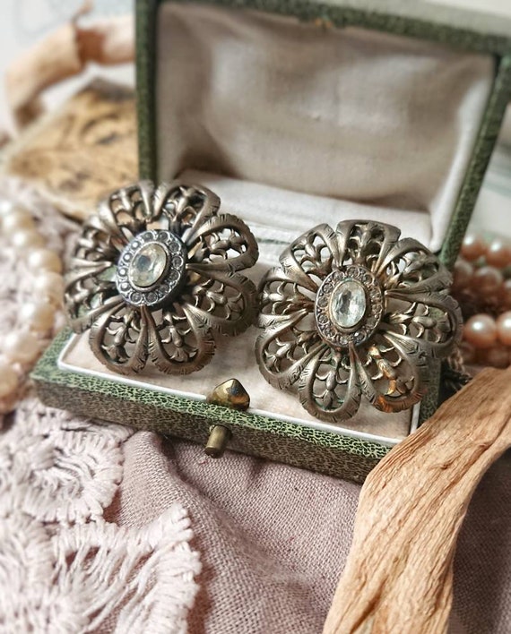 Beautiful Big French Antique 1920s Paste Diamonds… - image 10