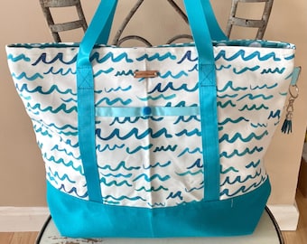 TTS20 Blue Beach Waves Tote|Market BagTote