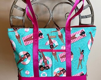 TTS03 Black Girl Pool Party Tote Bag| Black Girl Magic