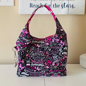 Pink Blackboard Breast Cancer Awareness Hobo Tote Bag