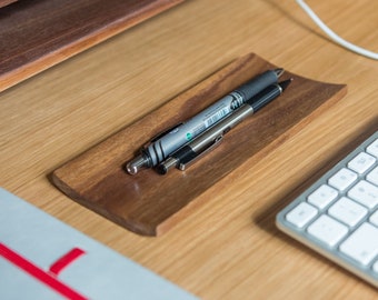 Walnut Pen Tray | Valet Tray | Desk Organizer | Wood Pen Rest | Pencil Holder | Unique Gift