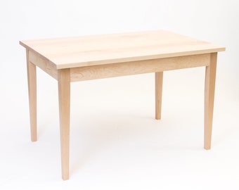 Shaker Dining Table in Maple | 2 - 8 people with custom size available | Solid Hardwood Top and Detachable Legs