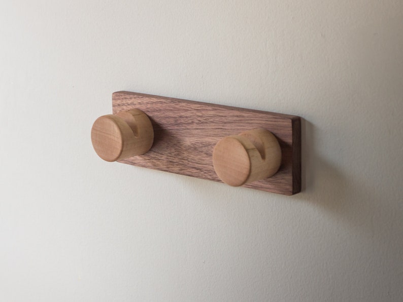 Walnut Coat Rack Modern Design With Maple and Walnut Coat Etsy