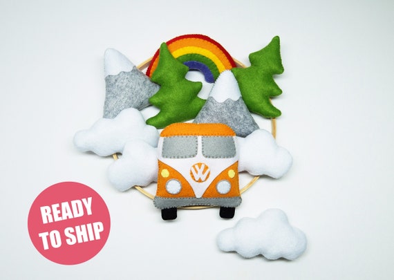 Boho crib mobile / Adventures, VW Bus, Travel image