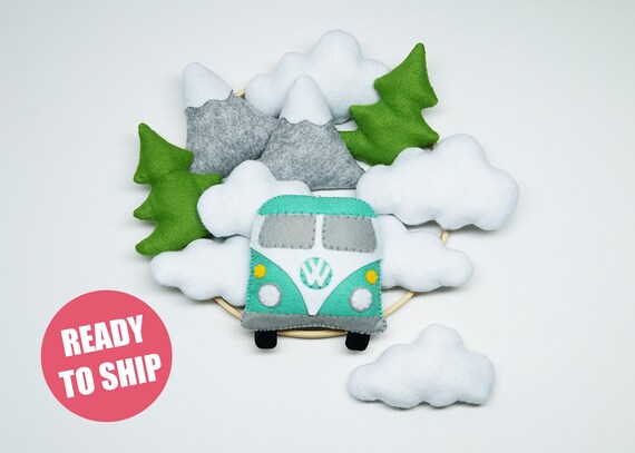 Boho crib mobile / Adventures, VW Bus, Travel image