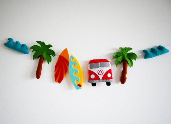 Surfing Nursery Decor Garland / Ocean Felt Decorations image