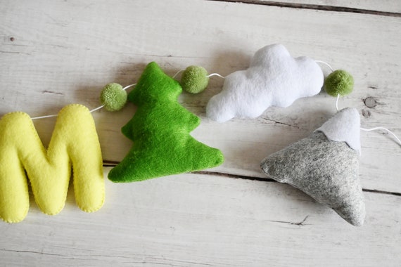 Personalised Nursery Decor Name Garland / Felt Decorations image