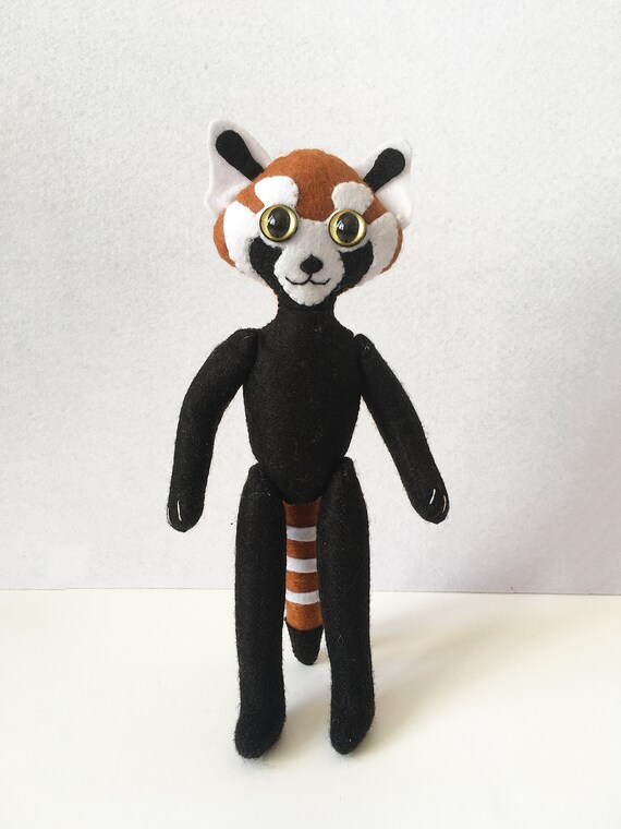Sir Red Panda Felt Doll / Stuffed Toy with Clothes image