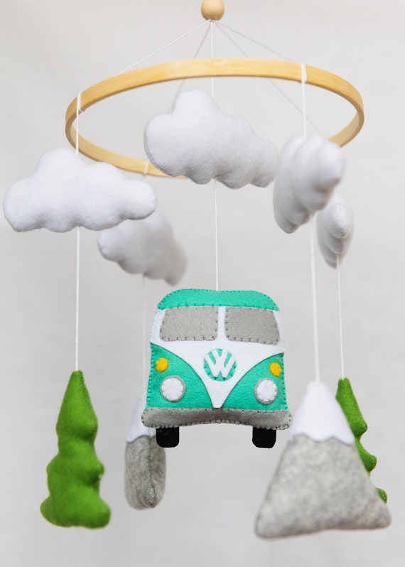 Boho crib mobile / Adventures, VW Bus, Travel image