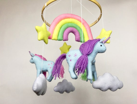 Horse crib mobile / Unicorn, Rainbow image