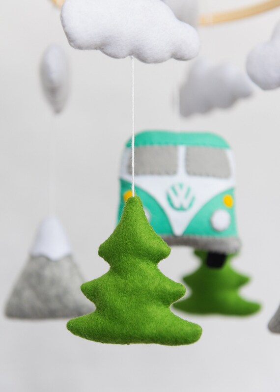 Boho crib mobile / Adventures, VW Bus, Travel image