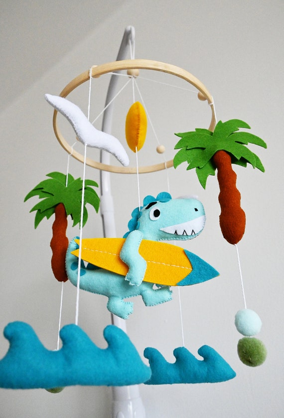 Ocean Crib Mobile / Dinosaur, Surfer image