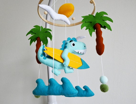 Ocean Crib Mobile / Dinosaur, Surfer image