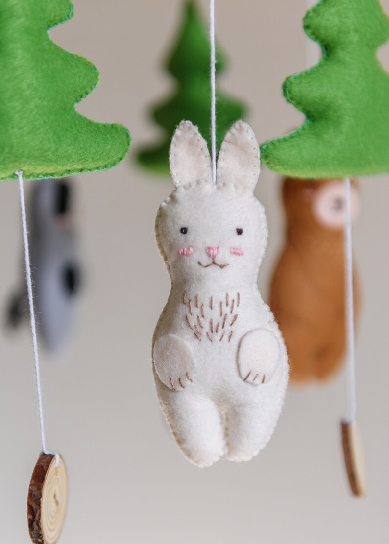 Woodland Crib Mobile Woodland Nursery Woodland Baby Shower Fox Baby Crib Mobile Bear Baby Mobile Forest Animals Mobile