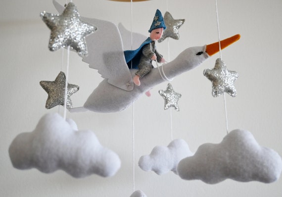 Crane crib mobile / Swan and Wizard image