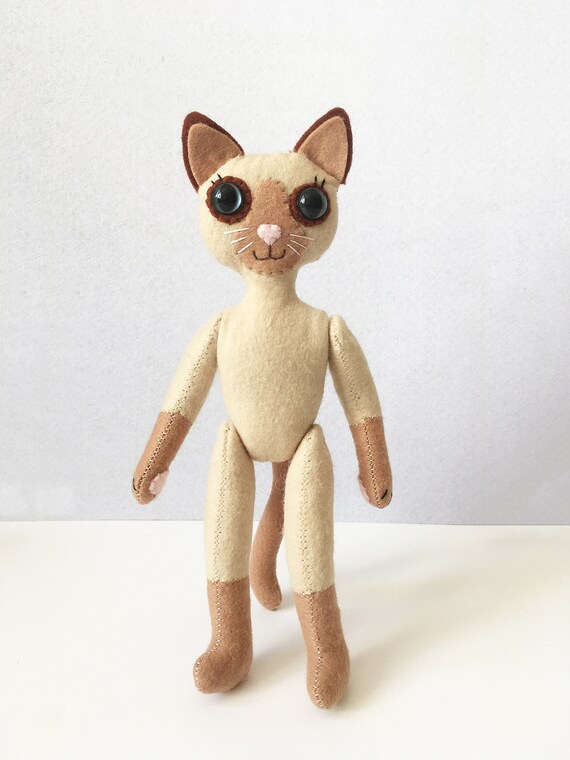 Kitty Doll in dress / Animal Felt Doll image