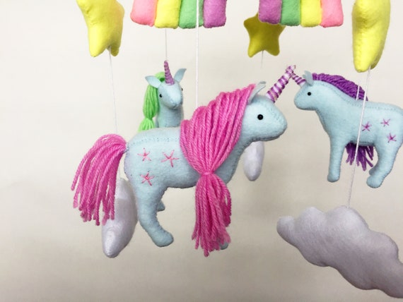 Horse crib mobile / Unicorn, Rainbow image