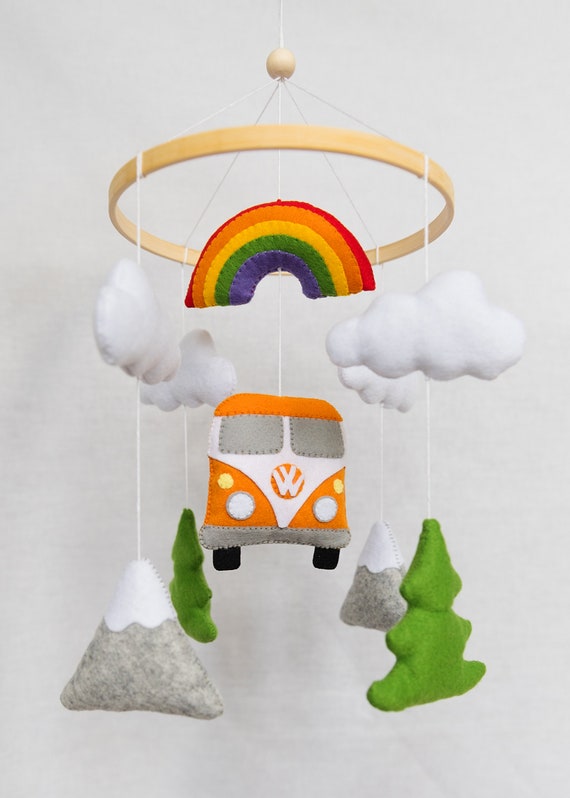 Boho crib mobile / Adventures, VW Bus, Travel image