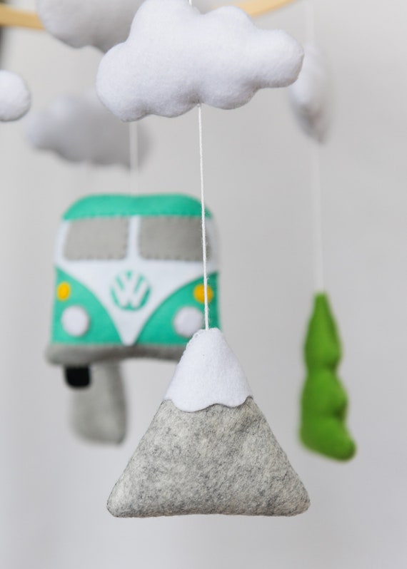 Boho crib mobile / Adventures, VW Bus, Travel image