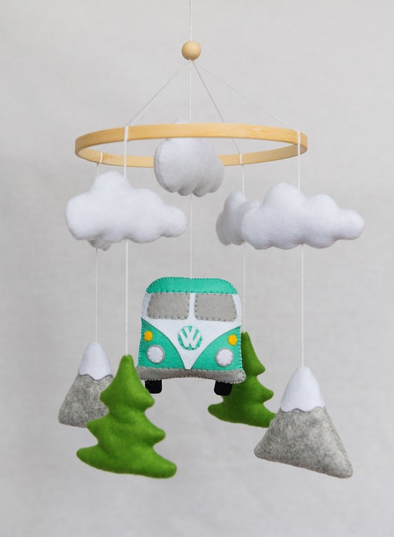 Boho crib mobile / Adventures, VW Bus, Travel image